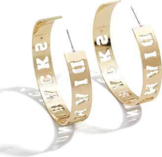 WEAR by Erin Andrews x Baublebar Arizona Diamondbacks Large Cutout Hoop Earrings in Gold at Nordstrom