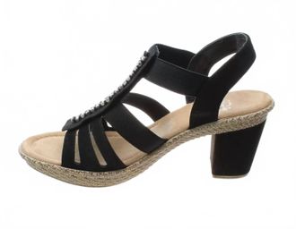 Rieker Womens Block Heel Sandal In Black
