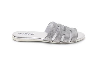 Hogan Cut-Out Glitter Slides