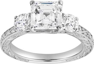 LuvMyJewelry Nyraelle 14K Gold 2.70 Ct Asscher Lab Grown Diamond Engagement Ring in 14K White Gold at Nordstrom