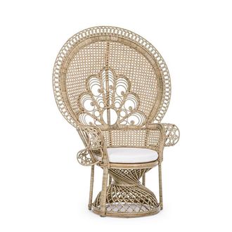 BIZZOTTO Armchair with natural Peacock cushion