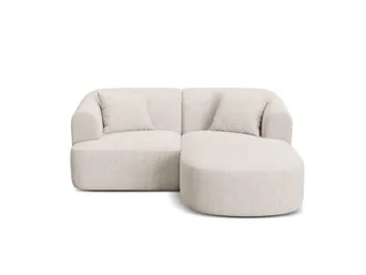 Cosmopolitan Design Sof&aacute; esquinero derecho modular 3 plazas tejido estructural beige claro