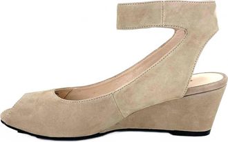 Sacha London Womens Venice Wedge Sandal In Taupe Kid Suede