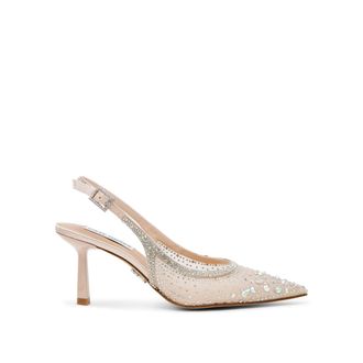 Steve Madden Womens Vero 242 Heels - Champagne Fabric - Size UK 7
