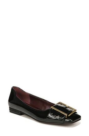 Franco Sarto Tahlia Buckle Square Toe Flat in Black at Nordstrom Rack, Size 6.5