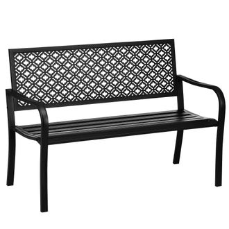 OUTSUNNY Banco de jard&iacute;n 127x63x83 cm negro