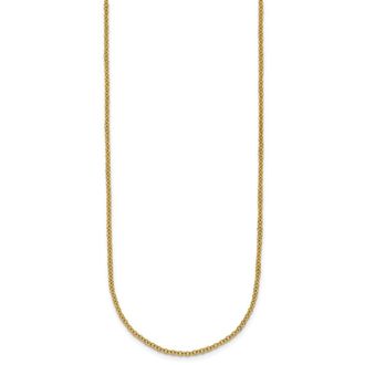 Diamond2Deal 18k Yellow Gold Polished 2.0mm Solid Cable Chain Necklace