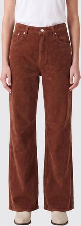Haikure Pantaloni straight Korea in velluto a coste a vita alta