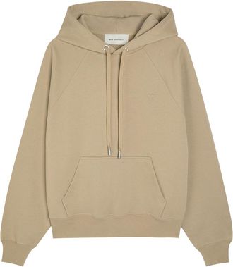Ami Ami Paris Logo-embroidered Hooded Cotton Sweatshirt - Beige - XL