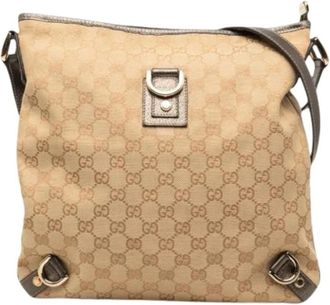 Gucci Pre-owned Abbey Crossbody Bag - Dames - Vintage Schoudertas - Beige - ONE Size - Leer - Vintage