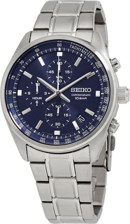 Seiko Chronograph Quartz Blue Dial Mens Watch SSB377