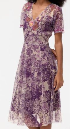 Johnny Was Wendi Slip Dress In Purple Mesh