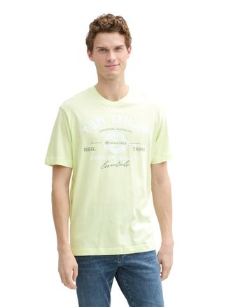 Tom Tailor T-Shirt TOM TAILOR, Herren, Gr. S, gr&uuml;n (lime cream gr&uuml;n), Single Jersey, Obermaterial: 100% Baumwolle, bedruckt, regular fit normal, Rundhals, Shirts