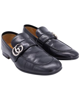 Gucci Mens Leather Gg Marmont Loafer (Authentic Pre-Loved)