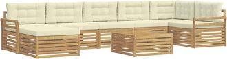 vidaXL Conjunto De Sof&aacute;s De Exterior 8 Uds. Blanco Y Crema Vidaxl