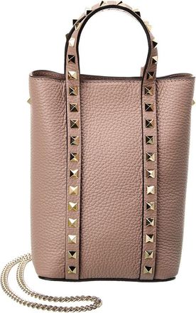 Valentino Rockstud Grainy Leather Tote