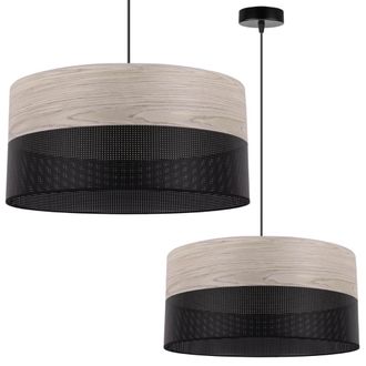 OEM L&aacute;mpara Colgante Individual, Pantalla De Chapa De Roble Blanco 44 Cm