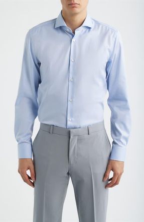 BOSS P-Hank Slim Fit Cotton Dress Shirt in Light Pastel/Blue at Nordstrom, Size 15.5R