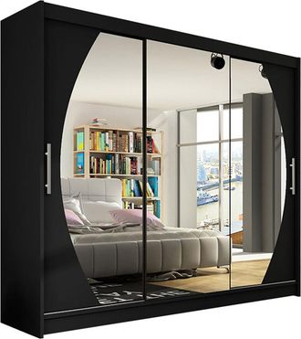 Mirjan24 Mobilier1 - Armario Closico 130, Negro, 215x250x58cm, Puertas De Armario: Correderas, N&uacute;mero De Estantes: 0