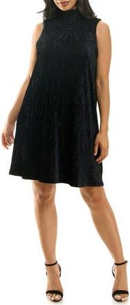 Nina Leonard Smocked Crinkled Dress in Black at Nordstrom Rack, Size X-Large