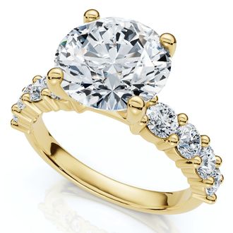 Pompeii3 Certified 3Ct Danica Diamond Engagement Ring 14k Gold or PT Lab Grown