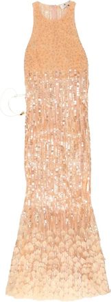 Elisabetta Franchi Abito da sera con paillettes - Toni neutri