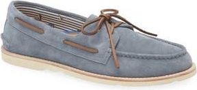 Sperry Top-Sider Authentic Original 2-Eye Lugged Boat Shoe in Soft Blue Leather Suede at Nordstrom Rack, Size 10.5