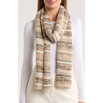 Ted Baker Fair Isle Knit Scarf in Beige at Nordstrom Rack
