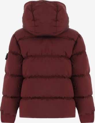 Stone Island Girls Down Jacket Red Polyamide