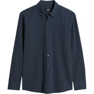 Mavi Regular Fit Cotton Button-Up Shirt in Collegiate Blue at Nordstrom, Size Xx-Large