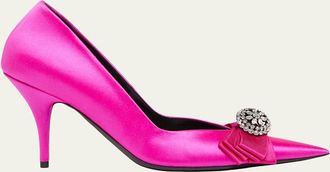 Balenciaga 110mm Avenue Palazzo Embellished Satin Pumps