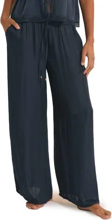 Etam Cheeta Wide Leg Pajama Pants in Night Blue at Nordstrom, Size X-Large