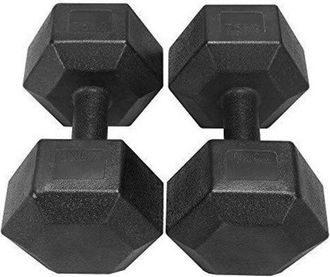 Trade Shop TrAdE Shop Traesio - Coppia Di Manubri In Vinile Da 7,5kg Ognuno Manubri Pesi Palestra Fitness Sport