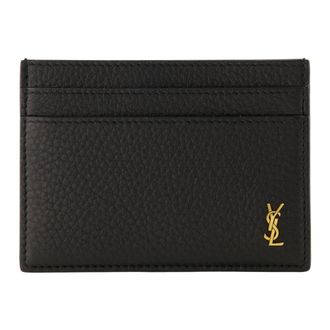 Saint Laurent Tiny Cassandre Card Case - male - Saint Laurent - Wallets & Cardholders - Black - ONE SIZE - Accessories