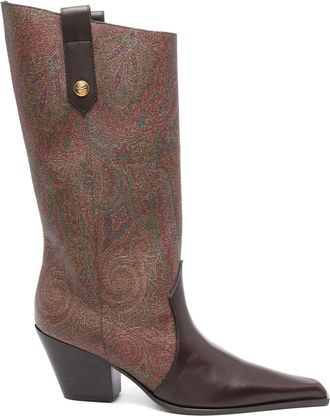 Etro 60mm paisley-jacquard leather shoes - Brown