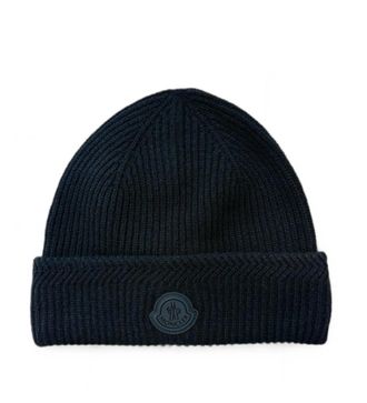 Moncler Black Logo Beanie Hat