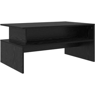vidaXL Vidaxl - Mesa De Caf&eacute; Roble Negro 90 X 55 X 42.5 Cm Madera Contrachapada