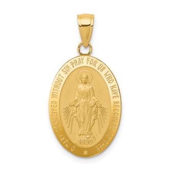 Diamond2Deal 14k Yellow Gold Miraculous Medal Pendant