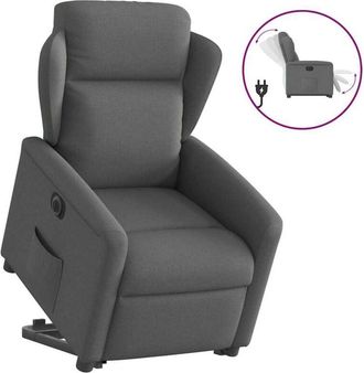 vidaXL Vidaxl - Sill&oacute;n El&eacute;ctrico Reclinable Elevable De Tela Gris Oscuro