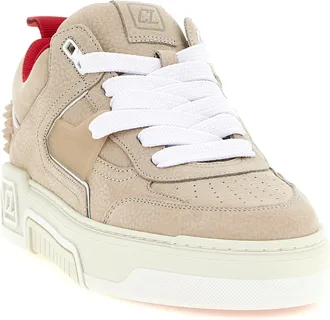 Christian Louboutin Mens Beige Calfskin Athletic Sneakers