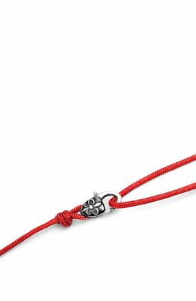 Nialaya Wrap-Around Lock String Bracelet in Red/silver at Nordstrom
