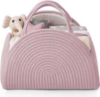 OEM Bolso Cambiador - Cesta Cambiador - Caja Cambiador Tejida - Cesta De Almacenamiento - Caja De Almacenamiento - Rosa