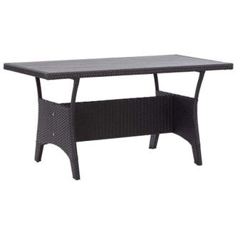 vidaXL Furniture Limited - Mesa De Jard&iacute;n Rat&aacute;n Sint&eacute;tico Negro