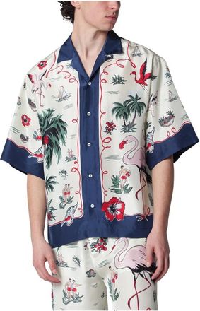 Dsquared2 Short Sleeve Shirts, male, Multicolor, Size: M Aloha Souvenir Shirt