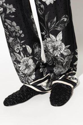 Dolce & Gabbana Leather Shoes With Appliqu&eacute;s, Mens, Black