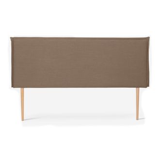 Really Nice Things Cabecero tapizado de tela 100% lino marr&oacute;n 160x100cm