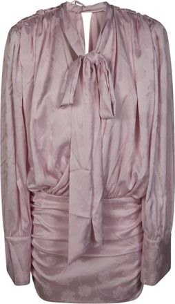 Rotate Pink Floral Jacquard Shawl Mini Dress