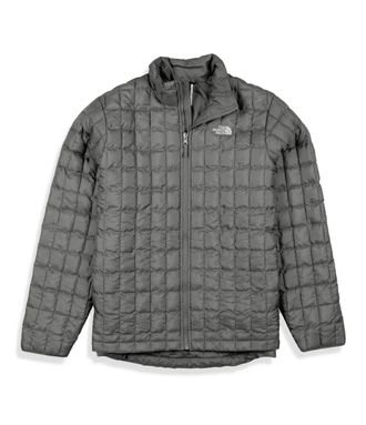 The North Face Thermoball Puffer Jacket Womens Gray Insulated Full Zip KFC442