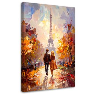 Feeby Impresi&oacute;n De Imagen, Pareja Enamorada Con La Torre Eiffel De Fondo Par&iacute;s, 70x100