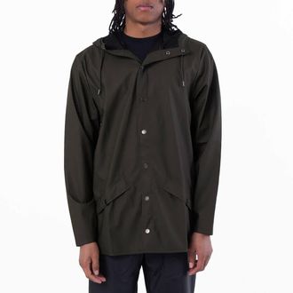 Rains Green Waterproof Hooded Rain Jacket